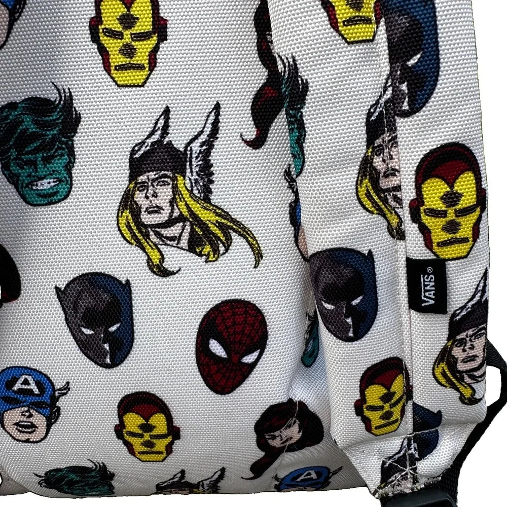 Vans x Marvel Backpack With Superheroes Spiderman Black Panther Hulk Thor - EUC